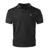 Camisa Polo de Verano para Hombre de Color Sólido Top Ins Marca de Tendencia Europea y Americana Holgada Casual Cuello Solapa Manga Corta Camiseta Versátil