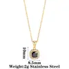 Collar Colgante de Acero Inoxidable Estilo Retro Lujo Ligero Girasol Circonia Cadena para Clavícula Cuadrado Ovalado Piedras Preciosas Multicolor para Mujer