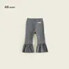 Outono 2025 Tendência Roupas Infantis Macias Outfits de Outono para Meninas Calças Flare Infantis Leggings Confortáveis Macias Amigáveis à Pele Estilo Coreano