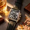 Suministro Directo de Fábrica Venta Caliente Esfera Digital Simple y Elegante Reloj de Cuarzo de Cuero Genuino Reloj Creativo para Hombre con Calendario