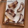 Nuevo Clip de Agarre de Ámbar de Finales de Otoño Estilo Coreano Mate Color Suave Placa Trasera para el Cabello Pasador Simple Transfronterizo Pinza para el Cabello para Mujeres
