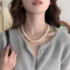 Collar de Perlas de Alta Gama Shi Jia Zhu Xiao Xiang Feng Diseño para Mujer Simple Nicho Delicado Cadena para Clavícula Joyería al Por Mayor