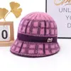 Sombrero de Invierno para Personas de Mediana Edad y Mayores, Sombrero de Lana Tejida de Pelo de Conejo para Mujer, Sombrero de Pescador Grueso con Felpa para Proteger del Frío y las Orejas, Cálido