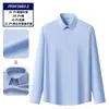 Camisa masculina de linho de manga longa, roupa de trabalho casual de algodão e linho, camisa branca para primavera e verão, atacado feito sob medida