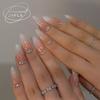 Peças de Unha Quentes Transfronteiriças Estilo Europeu e Americano Manicure Francesa Patch Pó Cor de Contraste Preto Explosões de Comércio Exterior Unhas Postiças Produtos Acabados