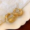 Pendientes de aguja con letras geométricas de trefilado, chapados en plata y oro auténtico, sencillos y elegantes, de alta gama y con un toque de sentido para mujer.