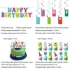 Bestseller transfronteiriço: Decoração de festa temática de monstros, louças, copos de papel, pratos de papel, guardanapos de papel, toalha de mesa, conjunto de suprimentos para festa
