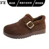 En stock~Zapatos Birkenstock de Cuero Genuino Ultraligeros de Suela Gruesa para Mujer Invierno con Forro de Terciopelo Espeso Cálidos Slip-on Zapatos de Algodón con Piel