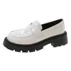 Zapatos de cuero con plataforma para mujer, nueva colección primavera/otoño 2026, estilo JK japonés retro, mocasines slip-on de charol de nicho, tacón grueso