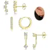 Moda Transfronteriza Europea y Americana Pendientes Simples Exquisitos de Alta Calidad Versátiles Pendientes de Circonita Juego de Tres Piezas de Pendientes para Mujer