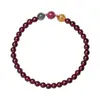 Pulsera de Cristal Granate Rojo Vino Natural para Mujer Plata S925 Adorno de Carpa Joyería de Mano Ligera de Nicho Regalo para Novia