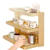 Estante de Canto Multifuncional de Múltiplas Camadas Estilo Dopamina Porta-Copos para Bancada de Cozinha Armário de Armazenamento Lateral para Mesa de Jantar Venda por Atacado