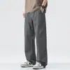 Pantalones Casuales Holgados de Algodón Puro Estilo Americano para Hombre, Estilo Nuevo de Primavera y Otoño, Pantalones Largos Rectos de Pierna Ancha de Moda para Trabajar, Color Caqui