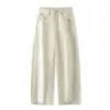 Jeans de lino de corte relajado y pierna ancha, tiro alto, diseño curvo, transpirables, adelgazantes y favorecedores para todas las formas de pierna.