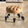 Banqueta Baixa Doméstica com Rodízios Giratórios, Banquinho Pequeno para Crianças Aprendendo a Andar, Banqueta para Manicure e Costura, Banquinho Pequeno