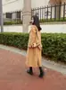 Abrigo de Lana Doble Cara para Mujer, Nuevo Estilo Casual Otoño e Invierno 2026, Cuello de Solapa, Adelgazante, Corte Holgado, Abrigo de Lana de Longitud Media