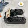Chanclas de Gato Kt de Lunares con Suela Gruesa para Mujer, Calzado de Verano para Exteriores, que Aumentan la Altura, Antideslizantes, Sandalias de Tira con Suela Suave para la Playa