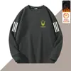 Moletom Sorona Popular Novo Outono/Inverno 2025 para Homens, Forrado com Fleece, Sem Capuz, Manga Longa, Gola Redonda, Tamanho Grande, Espesso, para Uso ao Ar Livre