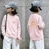 Blusas estilosas e da moda para meninas para o outono de 2026, novas camisetas de manga longa 100% algodão infantis, blusas básicas de outono para crianças mais velhas