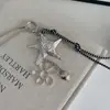 Serie Chica Linda Fresca Caliente ~ Collar con Colgante Flor Estrella Estilo Coreano Cadena para Suéter Versátil de Lujo Ligero Collar con Candado de Moda