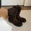 Botas apiladas, botines Birkenstock, botines Martin para mujer, de moda 2026 nuevo estilo desértico otoño e invierno, botines de media pantorrilla Maillard para mujer