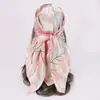 Pañuelo Cuadrado de 90*90 cm con Estampado Paisley, Pañuelo de Seda Sintética para Mujer, Chal de Bloques de Color Co, Rayas Simples Estilo Europeo y Americano, Transfronterizo