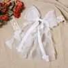 Pinza para el pelo de color liso con lazo para niña, estilo mariposa de malla con cinta, pinza para el pelo de princesa medio recogida, nuevo estilo 2026