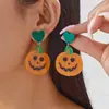 Pendientes Asimétricos de Acrílico de Murciélago, Calabaza, Araña, Fantasma para Halloween Creativo Transfronterizo Pendientes de Moda Venta al Por Mayor