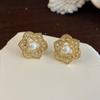 Brincos de Prata S925 Agulha Luxo Leve Brincos de Lírio de Alta Qualidade Brincos de Flor e Pérola Explosões Transfronteiriças Moda Mulheres
