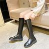 Estilo de Diseño Francés con Falda, Botas hasta la Rodilla, Nuevas Botas de Caballero 2025, Botas Altas, Botas de Cuero Ajustadas