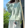 Saída de Praia Fina Rosa com Proteção Solar para Mulheres Primavera Outono Verão Peça Externa Fina Blusa Base Solta Camiseta Top de Manga Longa