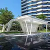 Pérgola de Acero Inoxidable Escultura Estructura de Acero Grande al Aire Libre Forma Especial Pasillo Metálico Pabellón Árbol Luminoso Creativo Paisaje
