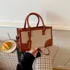 Bolso de Hombro de Bloques de Color Transfronterizo de Moda para Mujer, Bolso de Mano Casual con Decoración de Hebilla Metálica, Bolso de Hombro y Cruzado de Moda para el Día a Día