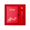 Cuaderno A5 Rojo para Estudio de Miembros del Partido Bloc de Notas para la Conferencia de Miembros del Partido Caja de Regalo Set Caja de Regalo de Souvenir Cultural Rojo