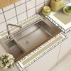 Tapete absorbente de cuero para fregadero de cocina, tapete largo para escurrir el agua, posavasos para control de corte