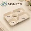 Caixa de Almoço Descartável com Quatro Compartimentos, Caixa de Almoço Dividida de Polpa, Caixa de Almoço com Três Compartimentos, Cinco Compartimentos, Seis Compartimentos, Talheres e Pratos Biodegradáveis