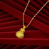 Pingente de Flor de Cobre Banhado a Ouro para Mulheres, Colar de Corrente de Ouro Vietnamita, Corrente Onda d'Água, Transmissão ao Vivo no Kuaishou e Douyin, Atacado de Joias