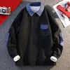 Transfronteiriço pode ser distribuído em nome de [novo] WE25215-P50 moda casual primavera e outono suéter camisa básica masculina