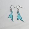 Pendientes populares de la serie de dinosaurios lindos transfronterizos AliExpress Amazon, coloridos, árbol, hoja de arce, verde, morado, gancho para la oreja, pasador para la oreja