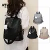 Mochila Casual para Mujer 202 Nueva de Cuero Suave de Aspecto Elevado Estilo Preppy Mochila Simple Moda Tendencia Bolsa de Viaje