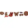 Nuevo Estilo Transfronterizo Estampado de Leopardo Cereza Decoración para Fiesta de Cumpleaños Set Bandera de Tirar Estampado de Leopardo Rojo Colgantes Espirales Redondos Adornos Pastel