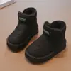 Botas de Nieve de Moda para Niñas 2025 Otoño/Invierno Nuevas Botas de Algodón Cálidas Versátiles Niños Medianos y Grandes Más Terciopelo Casual Botas de Algodón Zapatos