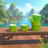 Paisaje en miniatura, juego creativo para hacer té para una mesa pequeña, con una tetera de arcilla púrpura simulada y juego de té, accesorios decorativos DIY