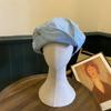Boina de Mezclilla para Mujer, Sombrero de Nubes Giratorias para Primavera y Verano, Sombrero Lindo de Estudiante, Moda, Sombrero de Pintor, Exhibición de Rostro Juvenil, Sombrero de Brote Pequeño