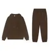 Sudadera deportiva de marca A de alta calidad para otoño e invierno, color sólido reflectante, con cuarto de cremallera, cuello alto con cremallera, conjunto de sudadera holgada para hombre