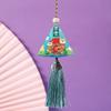 Bolsita del Festival del Bote del Dragón, Bolsita Triangular de Borla para Zongzi Estilo Chino Tradicional Bordada a Mano, Bolsita de Artemisa para Bendiciones, Bolsa Portátil