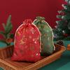 Bolsas de lino con estampado navideño transfronterizo al por mayor Bolsas de regalo de Nochebuena para niños Bolsas de regalo navideñas con cordón