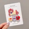 Grampo de Cabelo Acrílico de Coelho Menina Coreana Clipe Bico de Pato Listrado de Urso Infantil Grampo de Cabelo Feminino Grampo para Franja Acessório de Cabelo