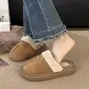Pantuflas de Algodón Birkenstock para Mujer 2026 Estilo Nuevo Otoño/Invierno Antideslizantes Suela Gruesa Felpa Cálidas para Exteriores Punta Cerrada Pantuflas de Piel