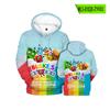 Blocos de construção digitais 3D impressão digital a cores Loose Hooded Sweater Primavera e Outono Roupas com capuz solto Adulto Hoodie
